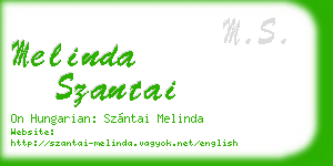 melinda szantai business card