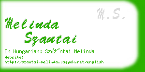melinda szantai business card